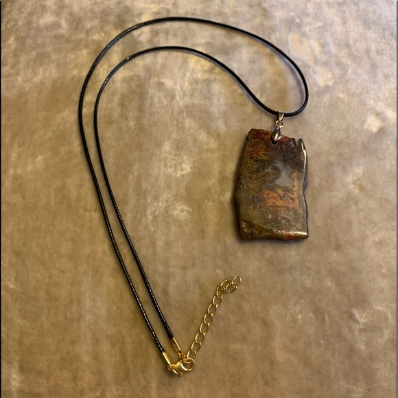 Natural Zhanguo Warring States Red Agate Slab Pendant & Black Cord Neckl… - Picture 7 of 8